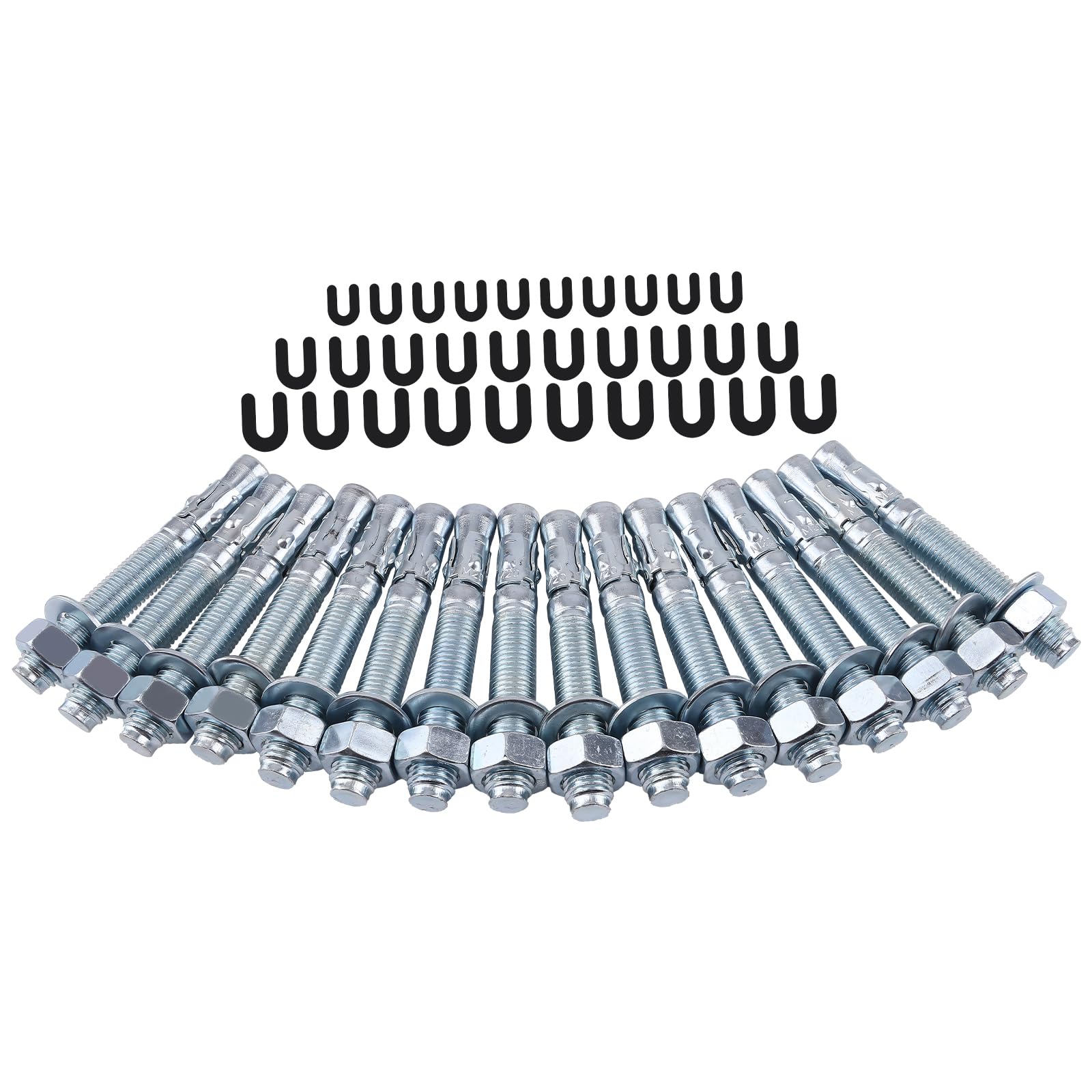 maXpeedingrods Kit de instalación de elevación de coche, paquete de 16 pernos de anclaje de cuña de 5-1/2 x 3/4 pulgadas + kit de 30 cuñas