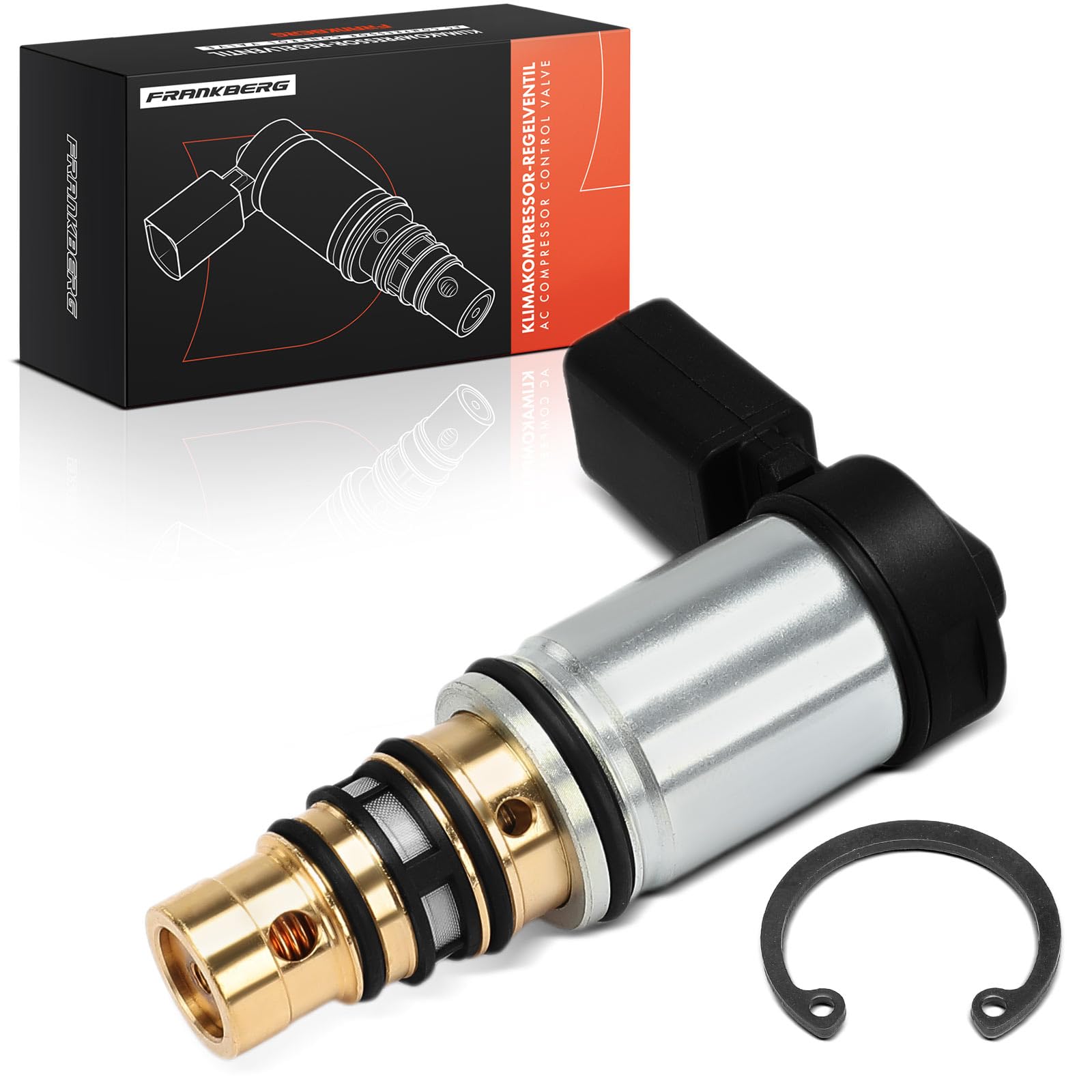 Frankberg Válvula reguladora del aire acondicionado del compresor 2 Ranuras Compatible con A1 A3 Q2 Q3 TT Beetle Golf P.a.s.s.a.t Polo S.c.i.r.o.c.c.o T.i.g.u.a.n Replace# 1K0260839