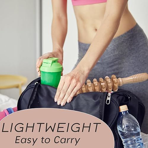 Miniatura 7 de Herramientas de masaje de terapia de madera para masaje fascial, celulitis y dolores musculares, rodillo de masaje multifuncional para piernas y