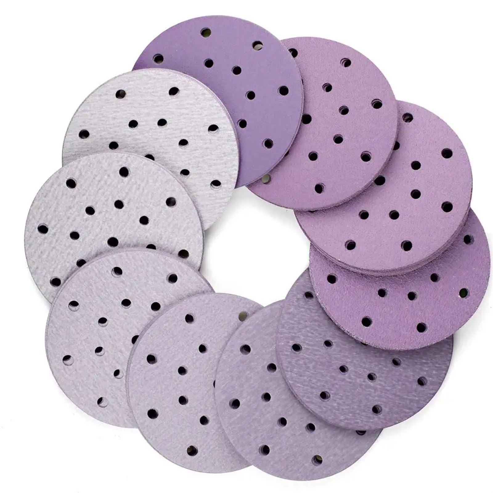 Paquete de 50 discos de lijado de 6 pulgadas y 17 orificios, papel de lija surtido de grano 60-10000, gancho y bucle en seco y húmedo for LIJADORA Orbital aleatoria(10000)