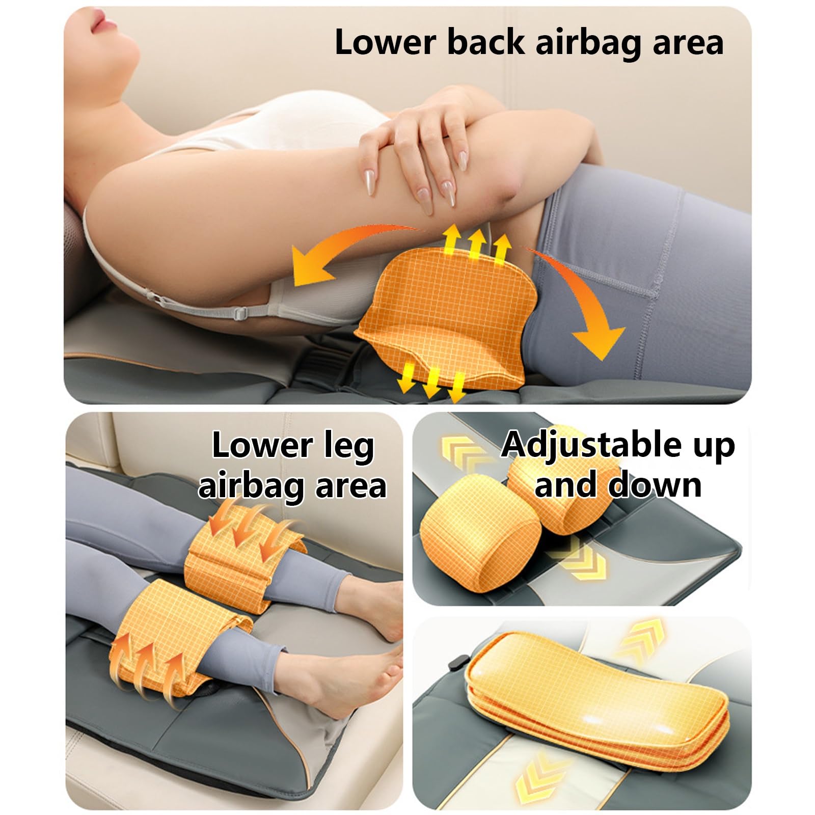 Colchon Masajeador Temporizador de 3 Velocidades Plegable Cuero Sintético Colchoneta Masajeadora Cuerpo Entero Calefacción a Temperatura Constante Ideal para Salas de Estar