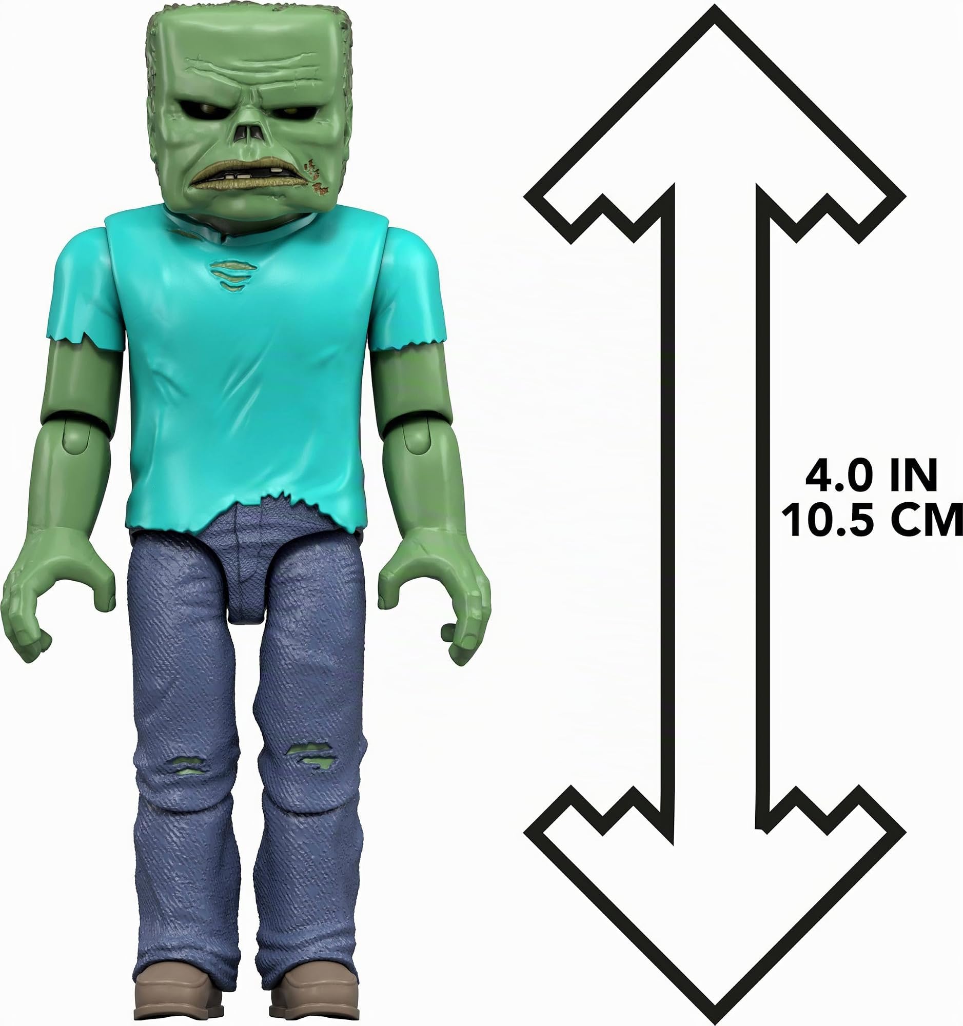 Mattel Juego de figuras de acción y accesorios de Minecraft, personaje de zombi coleccionable inspirado en una película de Minecraft, escala de 3.25 pulgadas