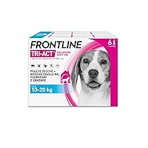 FRONTLINE Triact, 6 Pipette, Cane M (10-20Kg), Antiparassitario per Cani e Cuccioli di Lunga Durata, Protegge il Cane da Pulci, Zecche, Zanzare, Pappataci e Leishmaniosi, Antipulci 6 Pipette