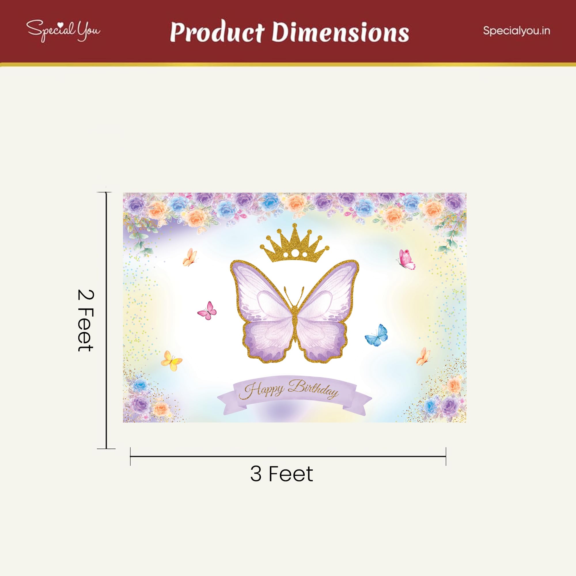 SpecialYou.in Rubber Butterfly Theme Birthday Party Decorations-70Pcs, Butterfly Poster, Pastel Balloons For Decoration, Happy Birthday Decoration Kit For Girls, Balloons For Decor Items 1
