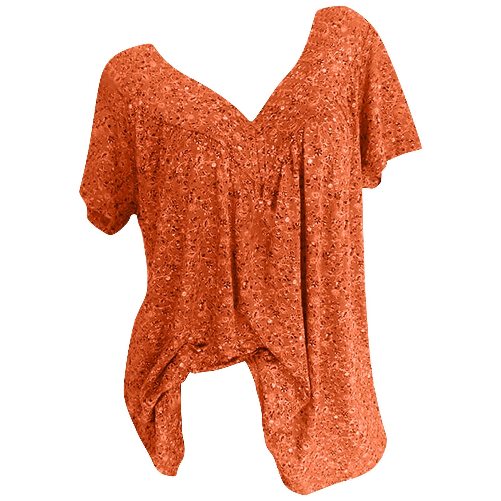 Top da donna elegante in pizzo, cuciture con scollo a V, camicetta a maniche corte, maglietta estiva, comoda, con stampa floreale, maglione per adolescenti, ragazze, camicette da donna