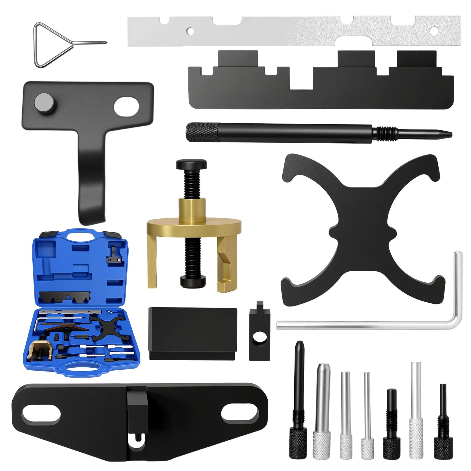 RUIZHI Juego de herramientas para ajuste de motor y correa dentada, compatible con Ford 1,4 1,6 1,8 2,0 Di/TDCi/TDDi ECOBOOST 1,6 Ti-VCT 1,5/1,6 VVT 2,3L 2,5L herramienta de retención de levas