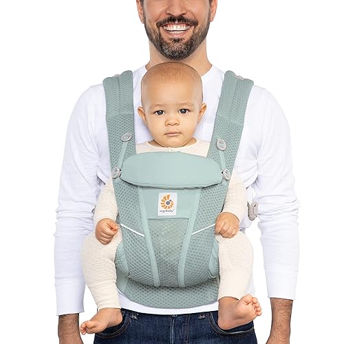 Ergobaby Omni Breeze - Portabebés de malla transpirable para todas las posiciones de transporte, para recién nacidos a niños pequeños con soporte