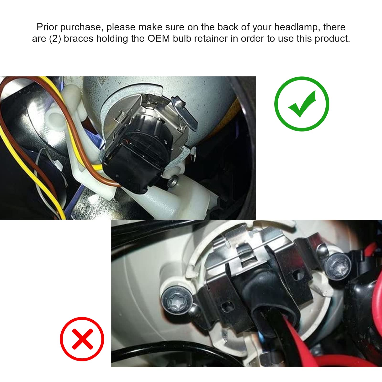Xotic Tech 2pcs H7 Light Bulbs Holder Adapter Retainers Compatible with Mercedes-Benz or Audi or BMW or Volkswagen etc