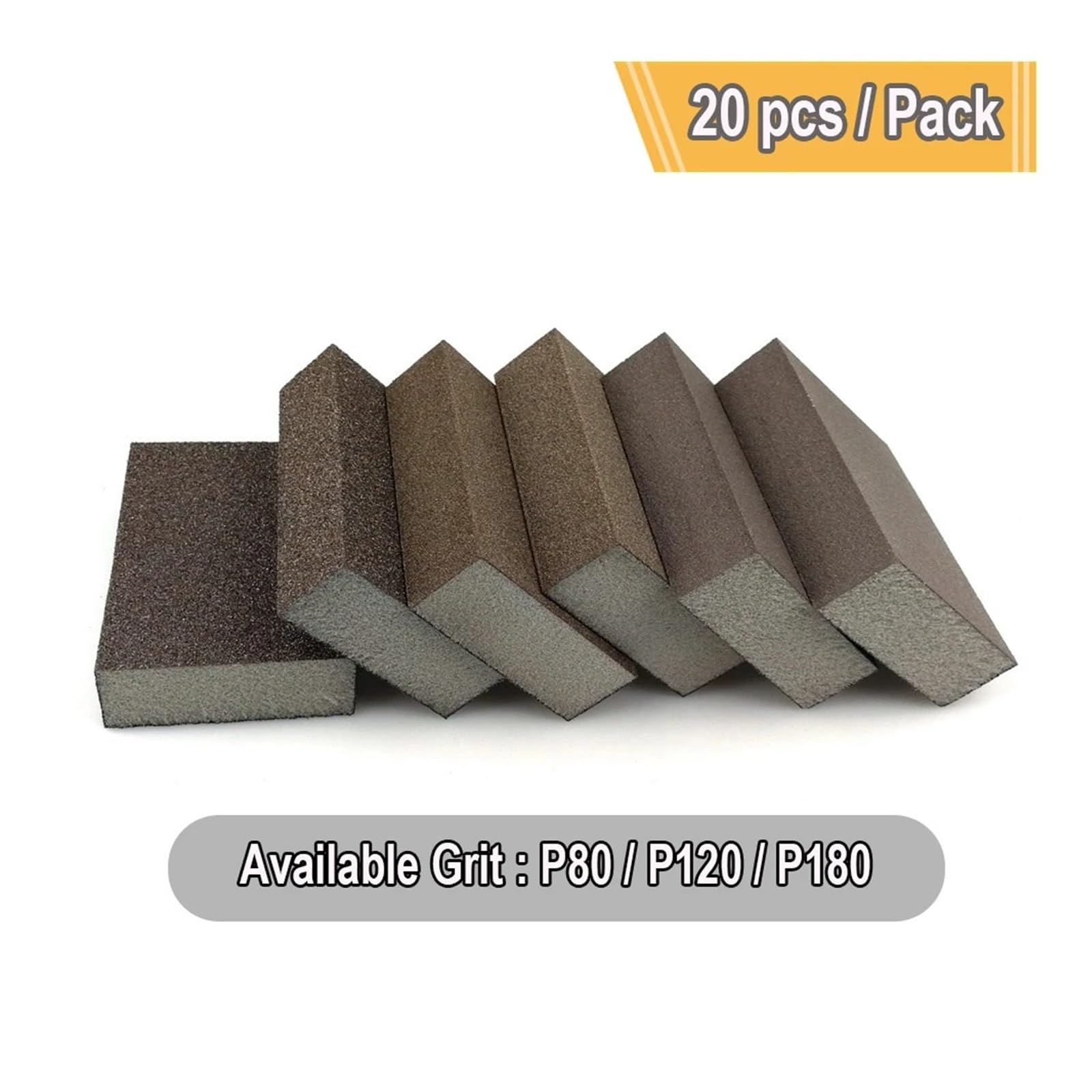 Spugne abrasive, Sabbia. Blocco spugna for utensili, 20 pezzi, tampone in schiuma abrasiva for cucina a parete in legno