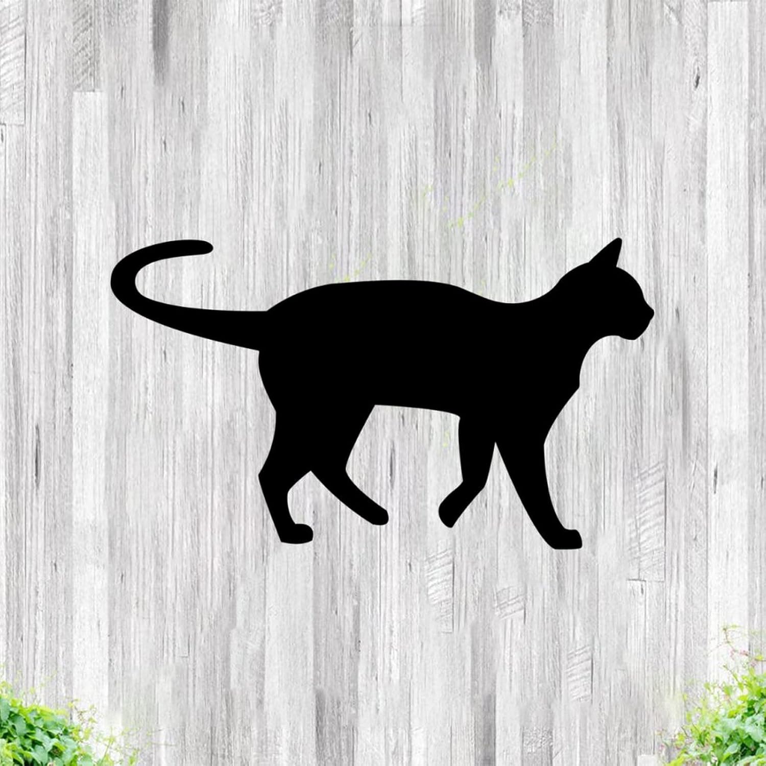 Metal Sign Laser Cut Sign Cat Walking Iron Art Wall Sculpture Hanging House Decorative Plaque Home Decor for Farmhouse Porch Yard Garden Gate Personalized Metal Craft Sign New Home Store Gift
