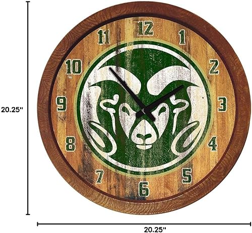 Miniatura 407 de The Fan-Brand NCAA Oklahoma Sooners: Faux Barrel Top Wall Clock Sports Team Bar Sign Décor - Home Man Cave, Party Decoration - Made On Demand