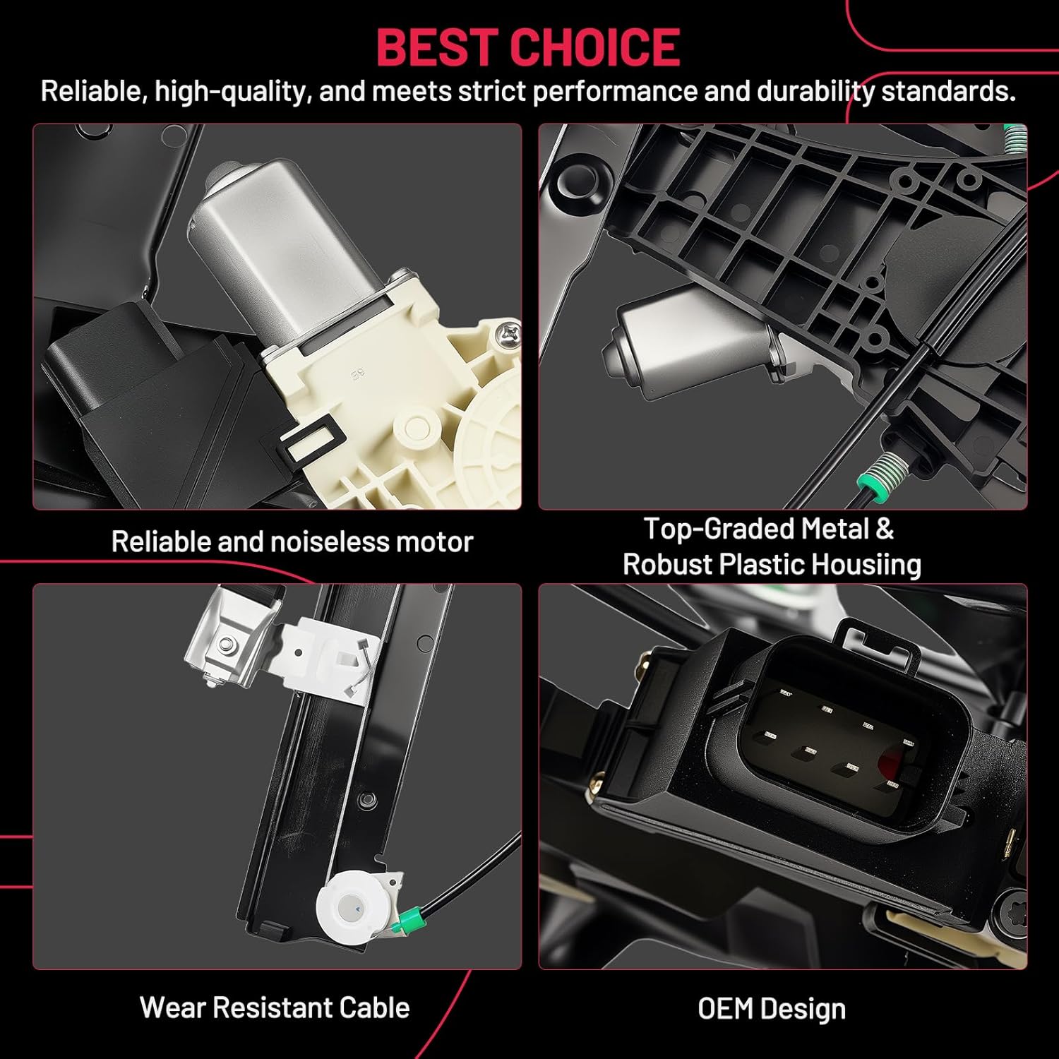 BDFHYK 748-543 Power Window Regulator with Motor Front Right Compatible with Ford Expedition 2007-2017, Lincoln Navigator 2007-2017