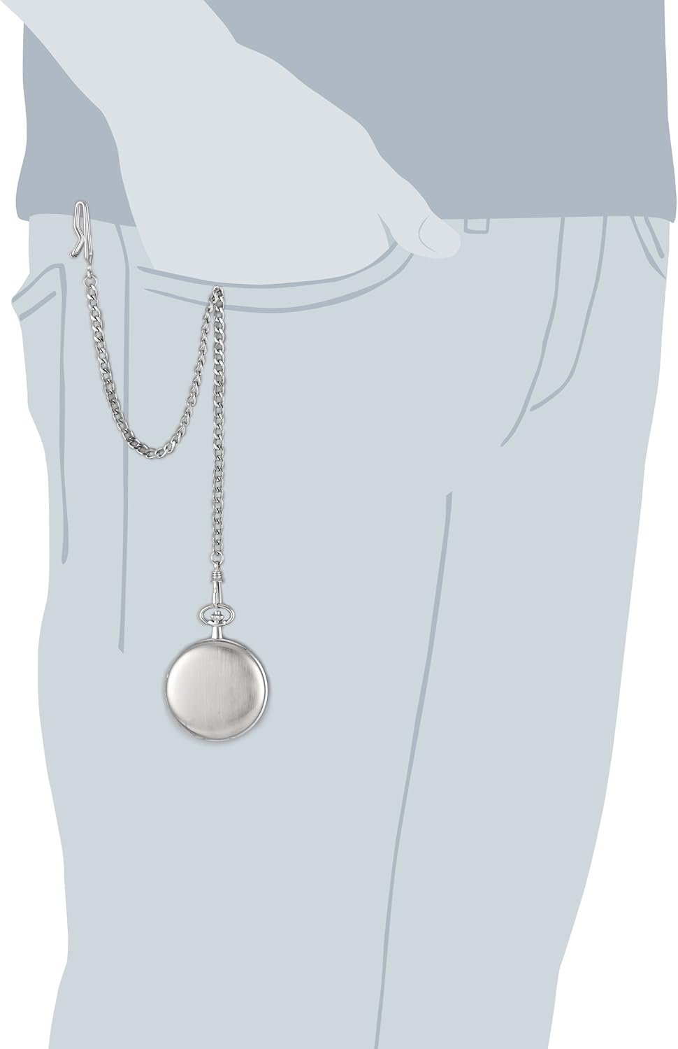 Charles-Hubert, Paris Satin Finish Mechanical Pocket Watch