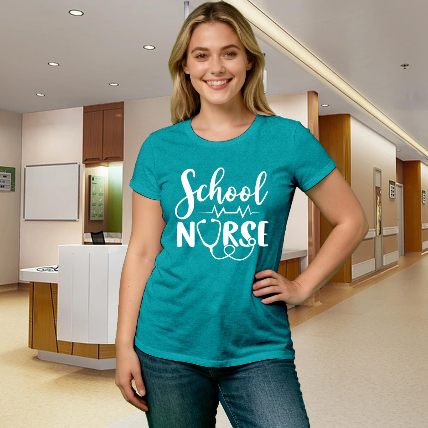 Nurse Shirt for Women School Nurse Life T-Shirts Nursing Life Tee Top - Image 3