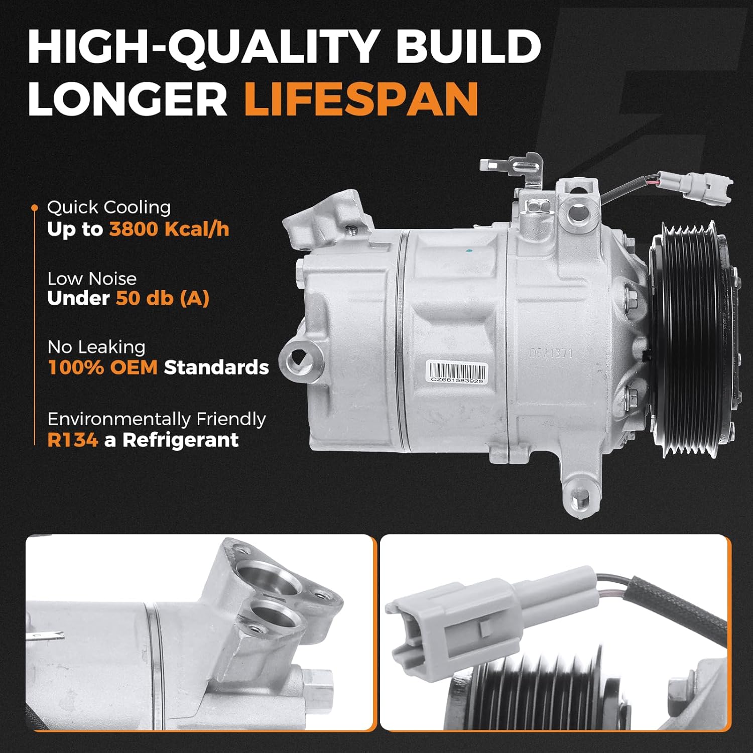 Autoexact AC Compressor w/Clutch for 2013 2014 2015 2016 2017 2018 2019 Nissan Sentra 1.8L, Auto Air Conditioner Conditioning Compressor for 2017 2018 2019 Nissan Sentra 1.6L,CO 29072C, 926003SH1C