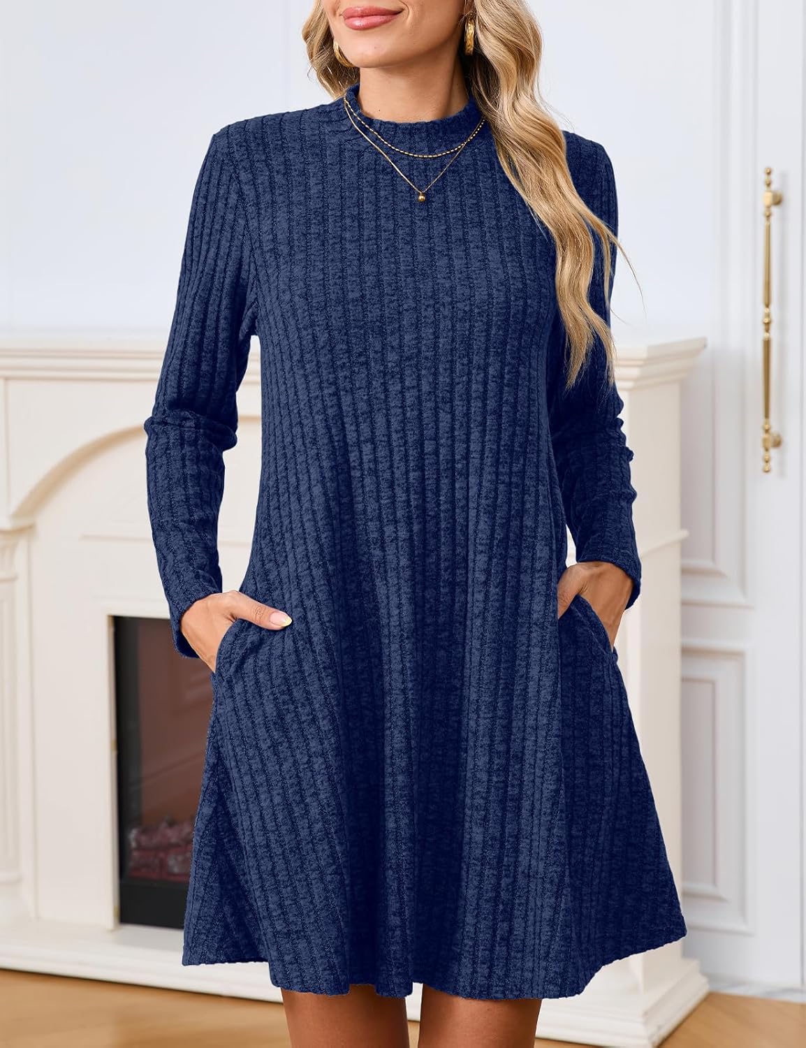JollieLovin Women Plus Size Sweater Dresses Long Sleeve 2025 Casual Fall Winter Tunic Dress with Pockets - Image 4