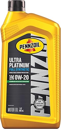 Aceite completamente sintético para motor Pennzoil Ultra Platinum 0W-20 (1 cuarto de galón, paquete individual) 550039860