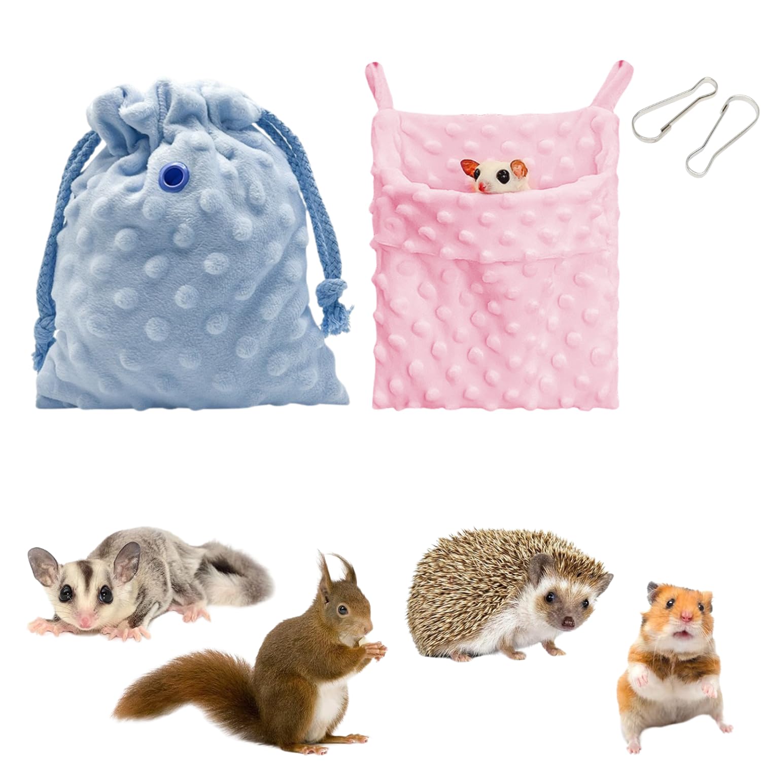 TTMIMIK ​2 Pcs Sugar Glider Warm Bonding Sleeping Pouch Small Pet Cotton Hanging Comfortable Nest Bed for Sugar Glider, Ha...