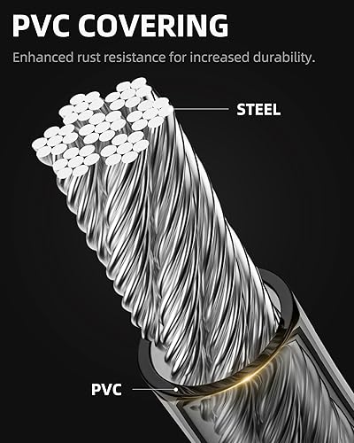 Miniatura 3 de ROCKRBOS - Candado de cable de bicicleta con llave, carcasa de bloqueo de ABS, 2 llaves y 1 soporte de montaje, bloqueo de cable para