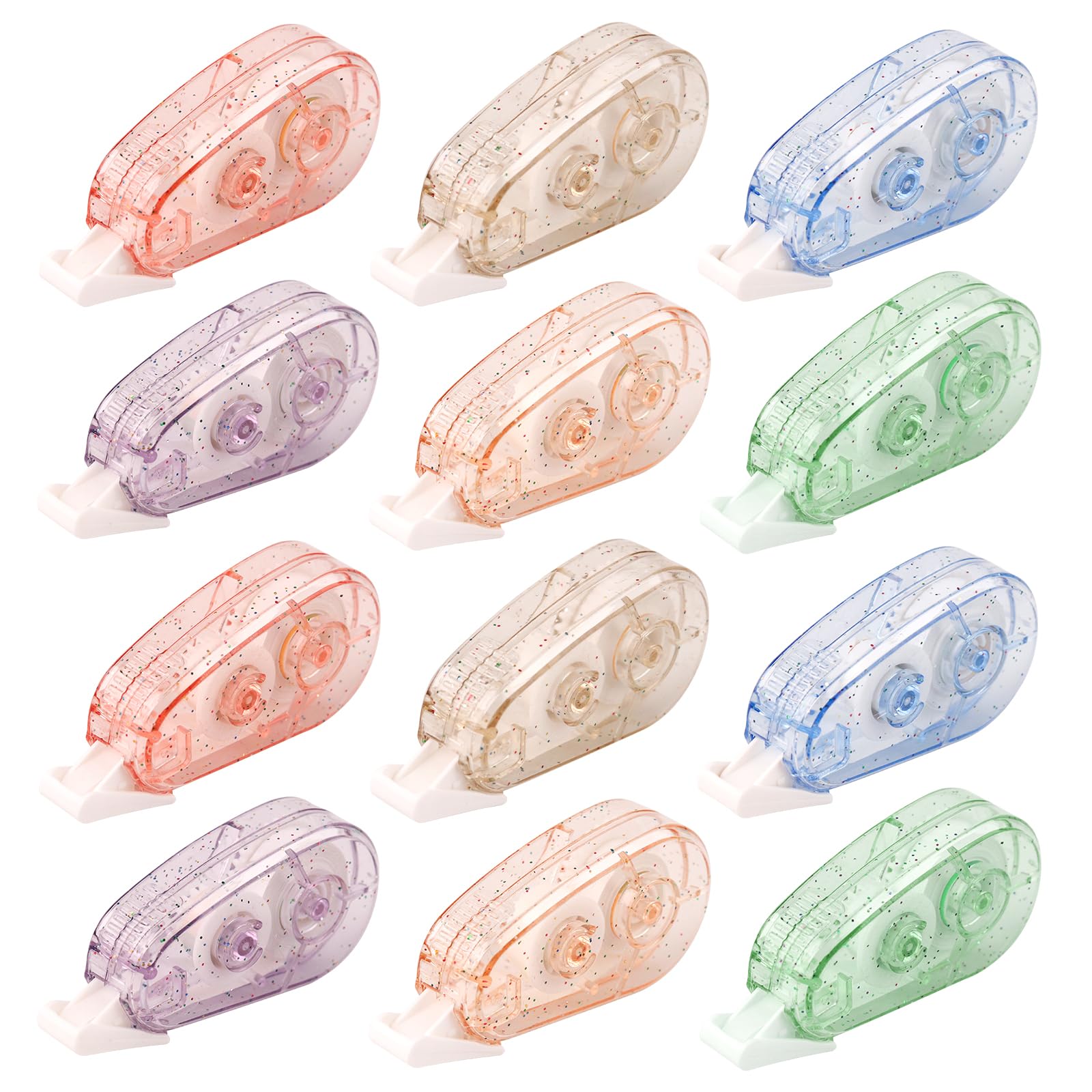 RYAN 12 Pcs Ruban Correcteur Mini Pocket Souris - Correcteur Blanc 6 Couleurs Fournitures Scolaires
