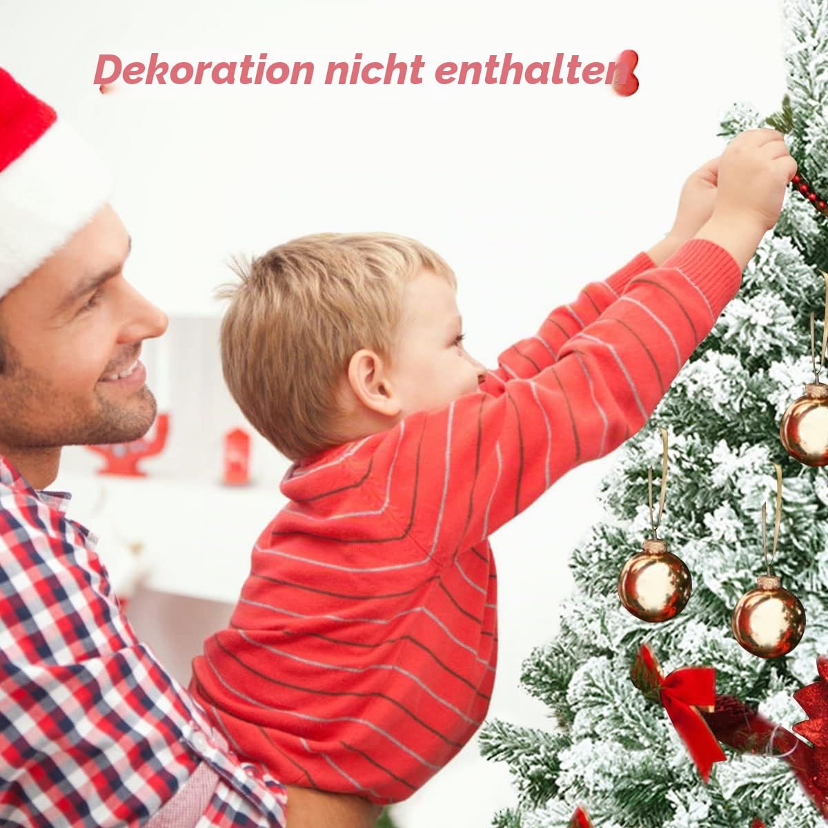 FANTASK 135cm Künstlicher Weihnachtsbaum mit Schnee, Christbaum 400 Spitzen PVC mit Metallständer, Tannenbaum Klappsystem für Zuhause Büro Geschäfte