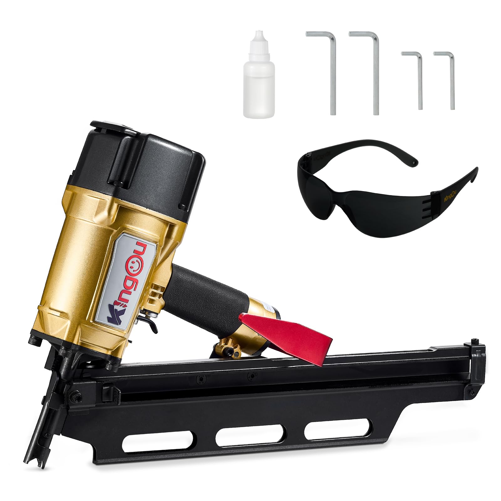 KingOu NR2183 21 Degree Aluminum Magazine, Pneumatic Framing nail gun
