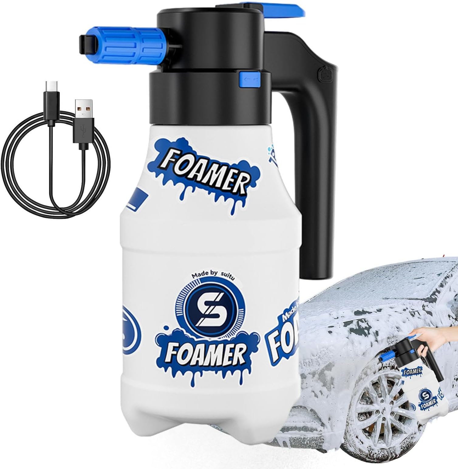 ATODAKA Schaumpistole 1000ml - 2in1 Auto Schaumlanze Mit 5 Stufen