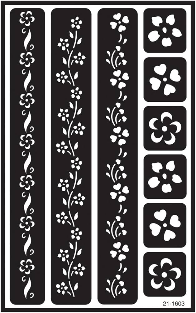 Amazon.com: Armour Etch Over N Over Stencil, Floral Borders : Arts, Crafts & Sewing