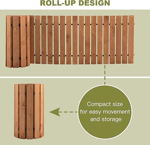 Miniatura 5 de Tangkula Camino de jardín enrollable de 8 pies, pasarela recta para exteriores con alambre de acero y textura antideslizante, paseo marítimo de