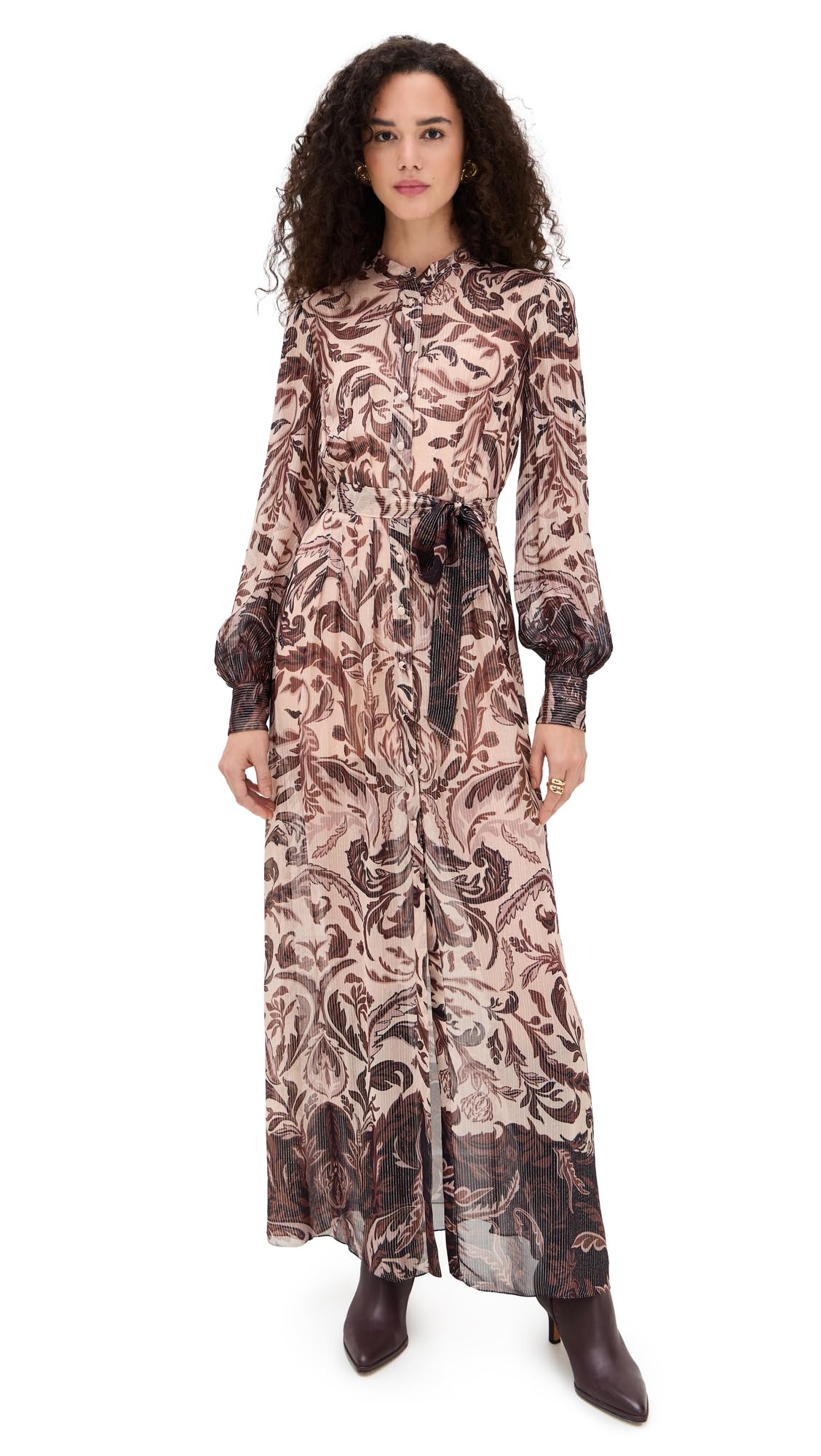 Hemant and Nandita Women's Shirt Dress with Belt and Slip