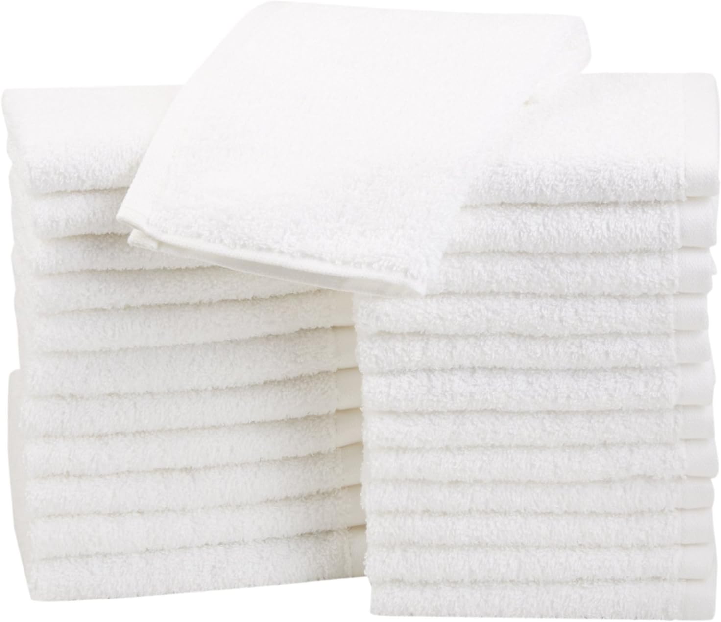 Luxury Cotton Washcloths (48-Pack, 12x12 Inches) - Easy Care, Fingertip Towels, Facial Towelettes, Cotton Hand Towels (Pack of 48)