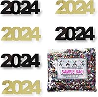 Vista 45 de Confetti Year 2024 Negro, Azul Royal Combo - 2 bolsas de media onza (1 oz)
