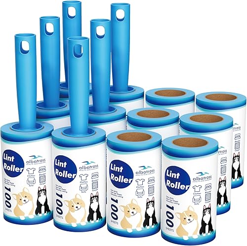 Miniatura 14 de Mini rodillos de pelusa extra pegajosos para viajes, 150 hojas de tamaño pequeño portátiles para eliminación de pelusa para mascotas y recogida