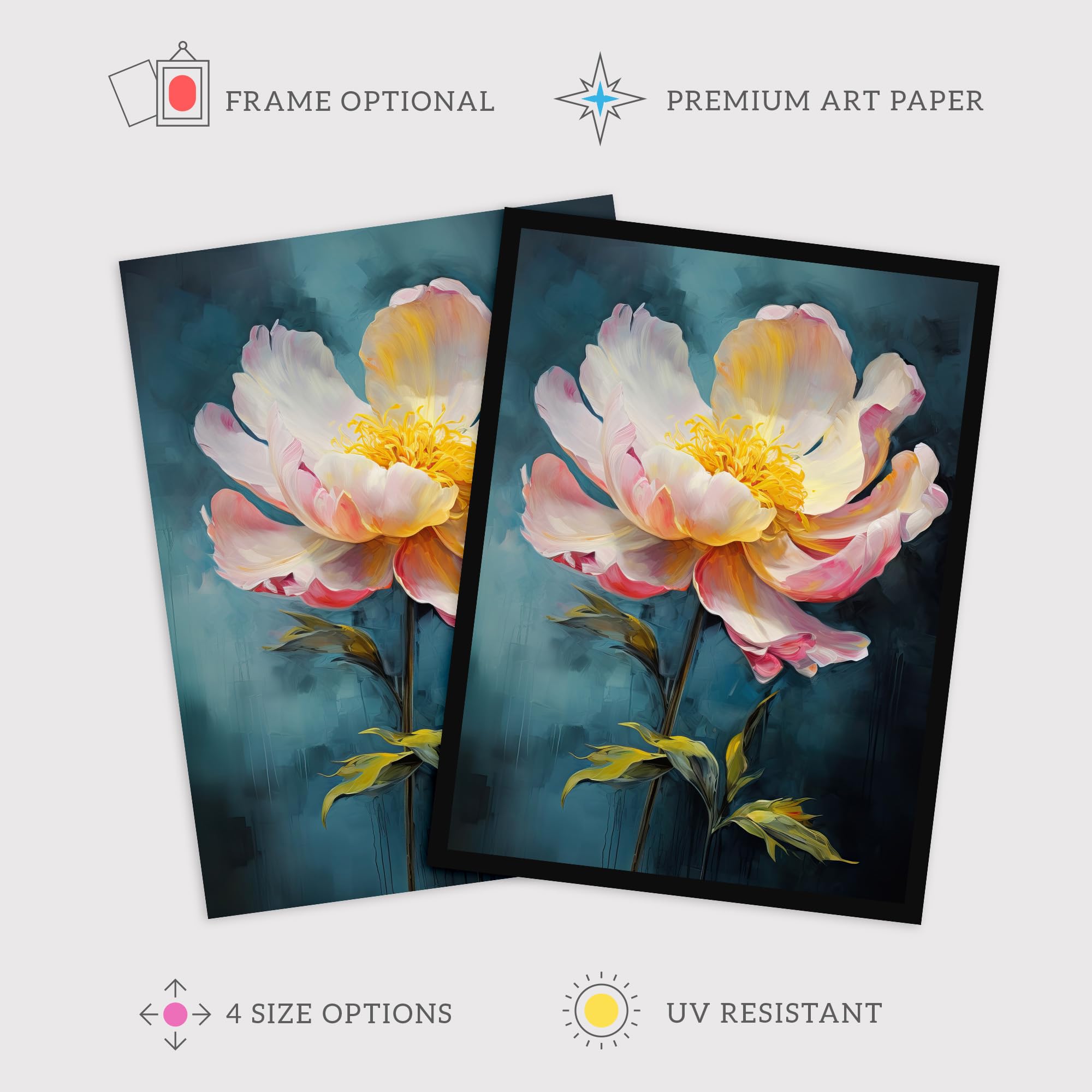 Amazon.com: Wee Blue Coo Peony Pleasure Oil Painting Blue Pink