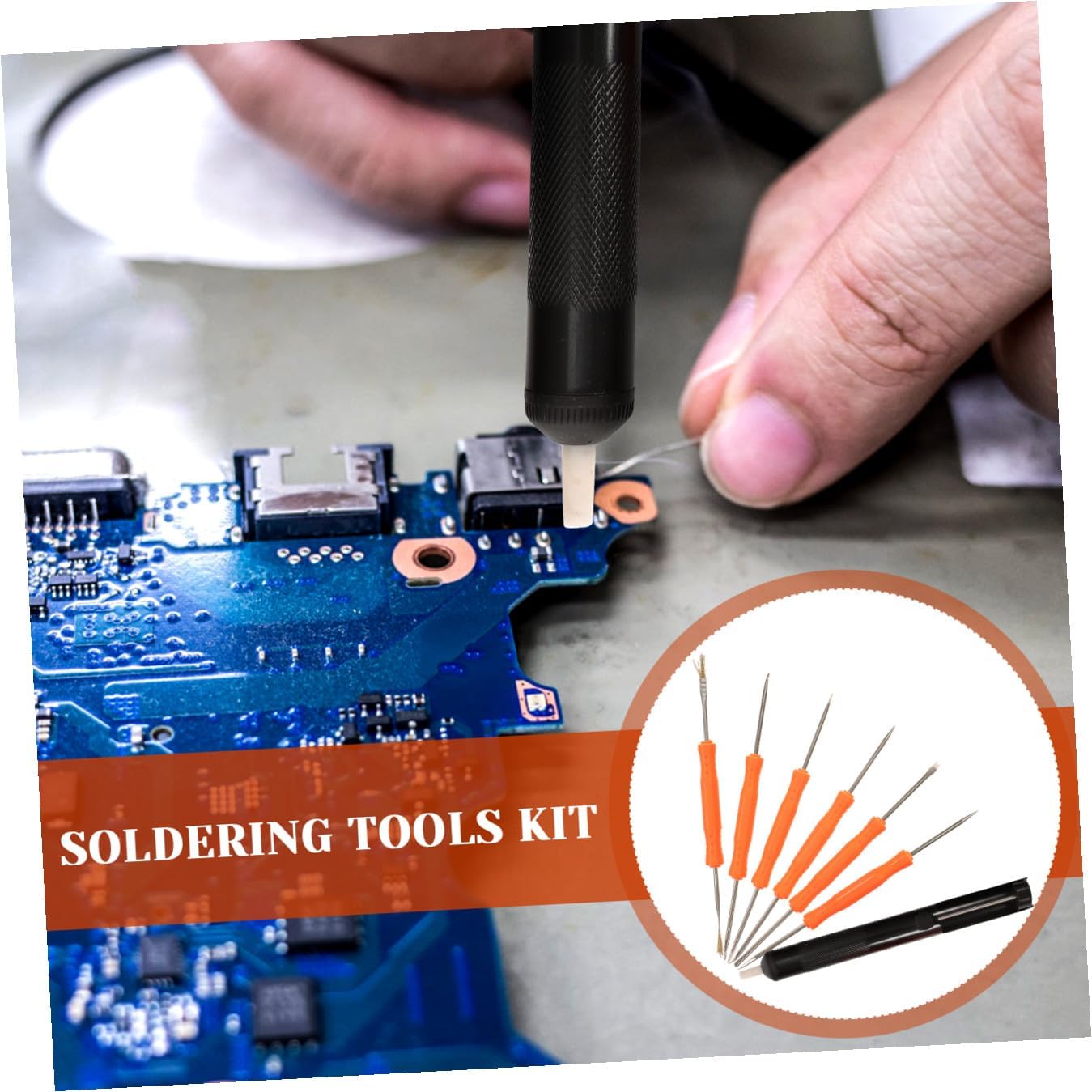 6pcs Soldering Assist Tools Kit Solder Sucker for Circuit Board Repair Ergonomic Design and Reliable for Electronics Maintenance