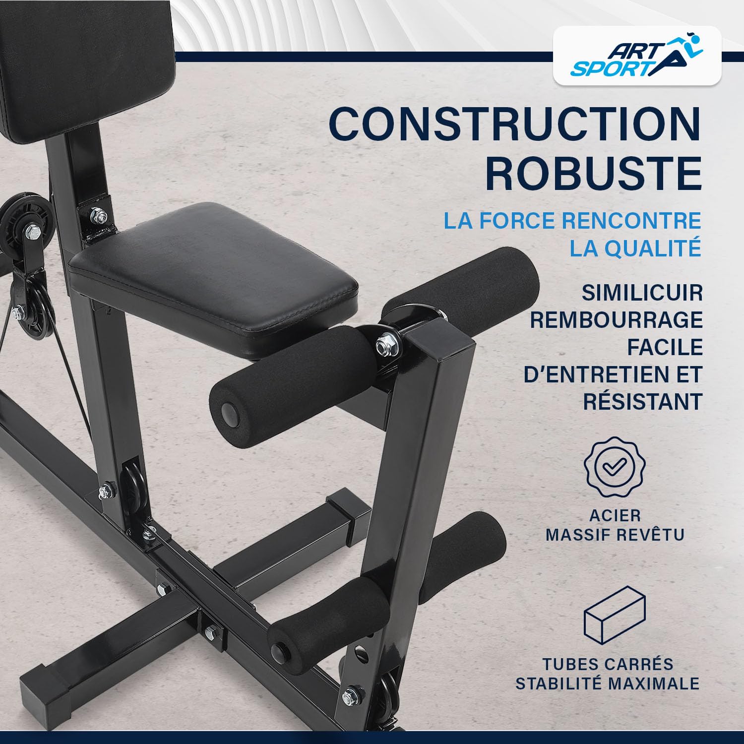 ArtSport Station de Musculation ProfiGym 2000 avec Barre de Traction latissimus et Butterfly, poulie et extenseur de Jambes – 9 Poids de 40kg en Tout – Appareil de Musculation à Domicile
