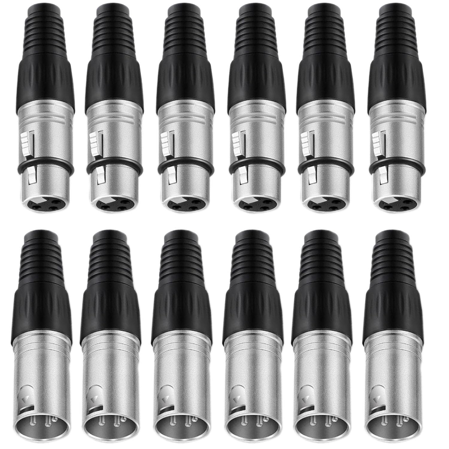 VISSQH 12 pcs 3 Pin XLR Connectors