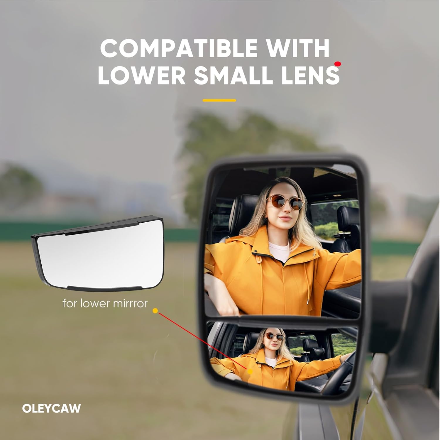 Lower Driver Side Mirror Replacement for Chevy Express 2500 3500 Van/GMC Savana 2500 3500 2003-2017, Chevrolet Express 1500/Savana 1500 Van 2003-2014 - Left Side View Convex Mirror Glass