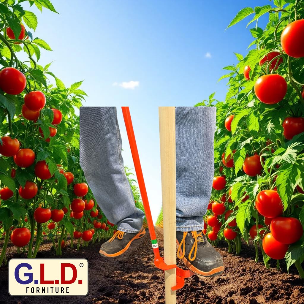 Piantacanne diametro fino a 40 mm rosso utensile salva schiena per piantare canne, paletti, tondini e reggipiante per orto e giardino