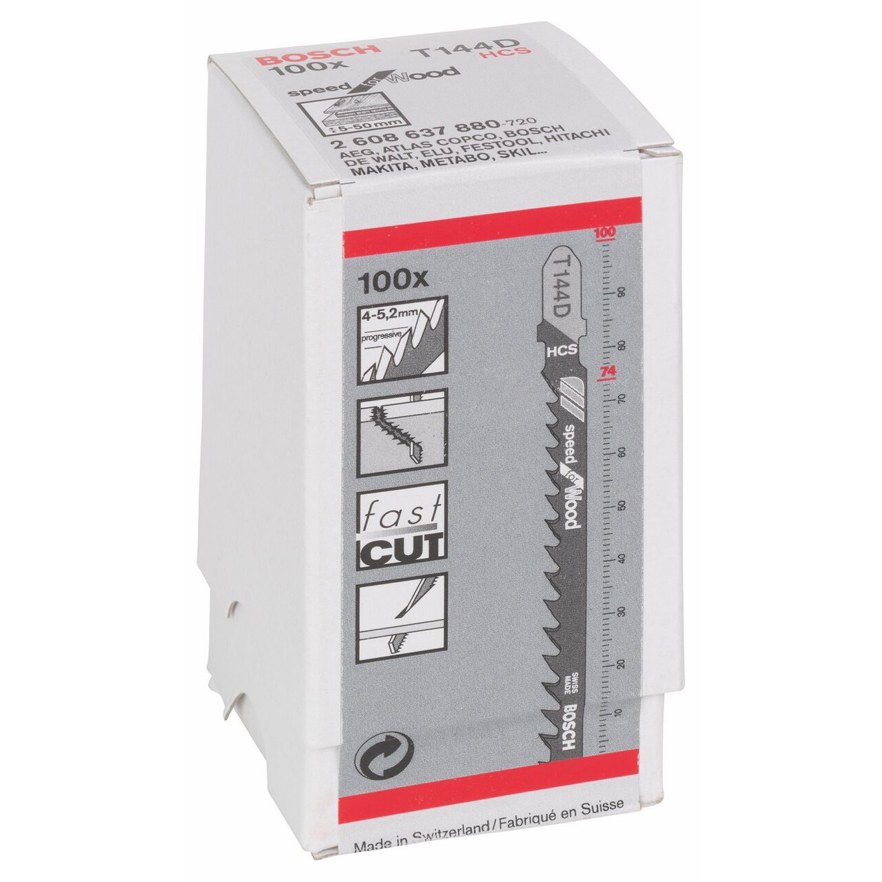Bosch 100x Lames de scie sauteuse T 144 D Speed for Wood