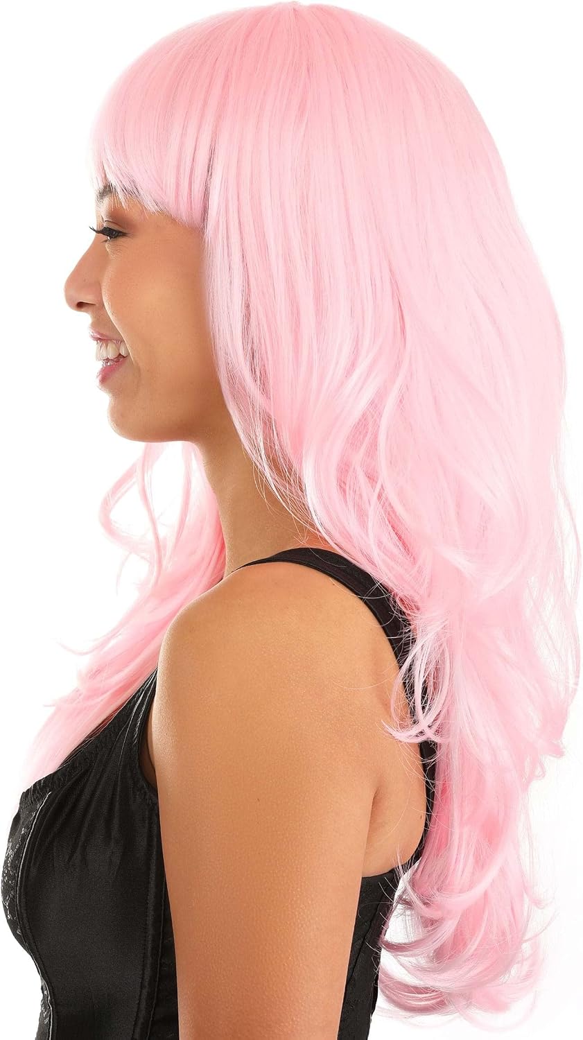 Fun Costumes Women's Light Pink Full Wavy Wig