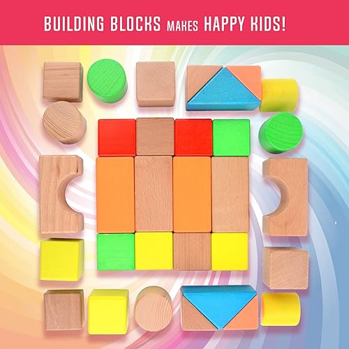 Miniatura 7 de Juego de bloques de construcción grandes de madera juguetes educativos de aprendizaje preescolar con bolsa de transporte juguetes de bloques para