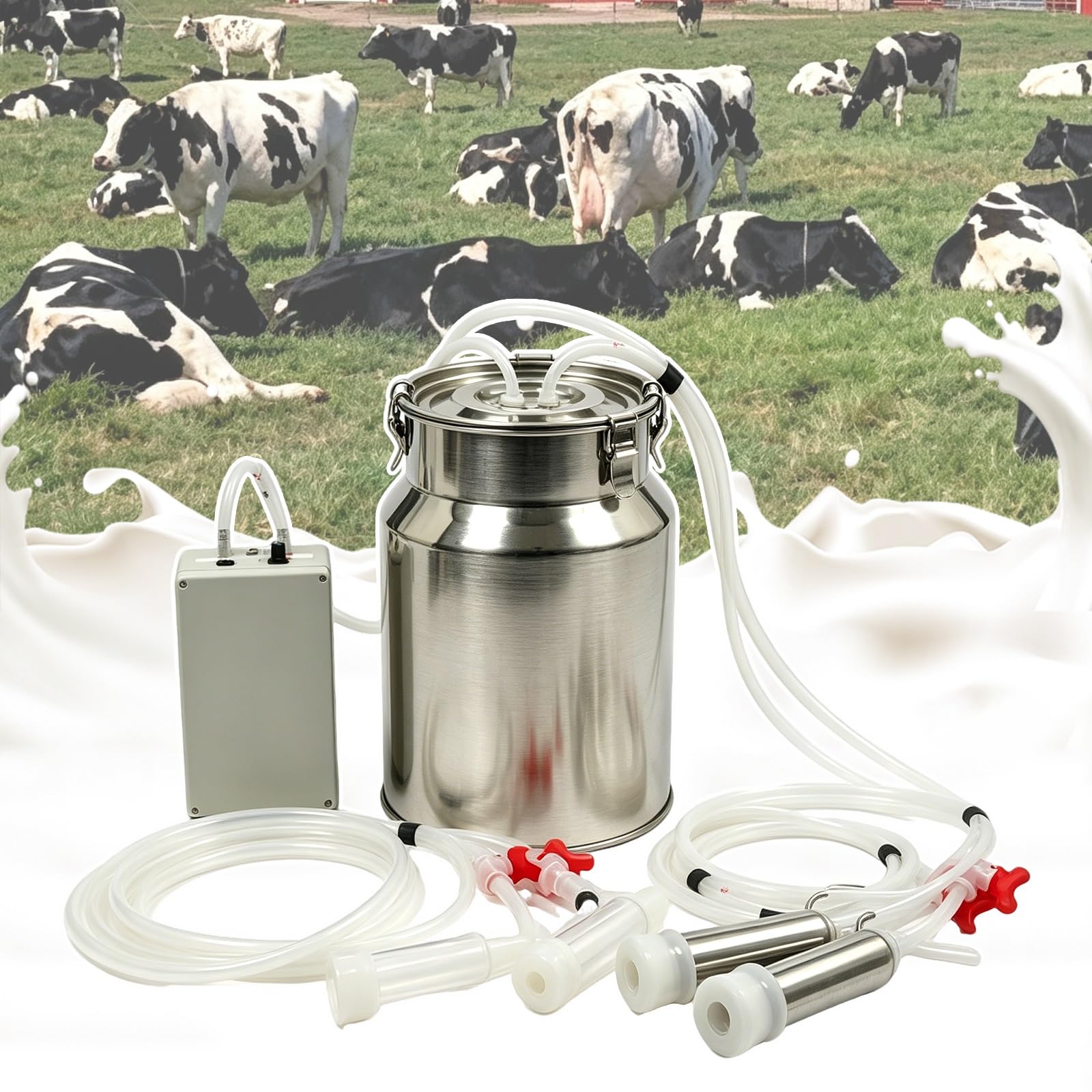 Kit di mungitura per capre e mucche, pulsazione elettrica ricaricabile