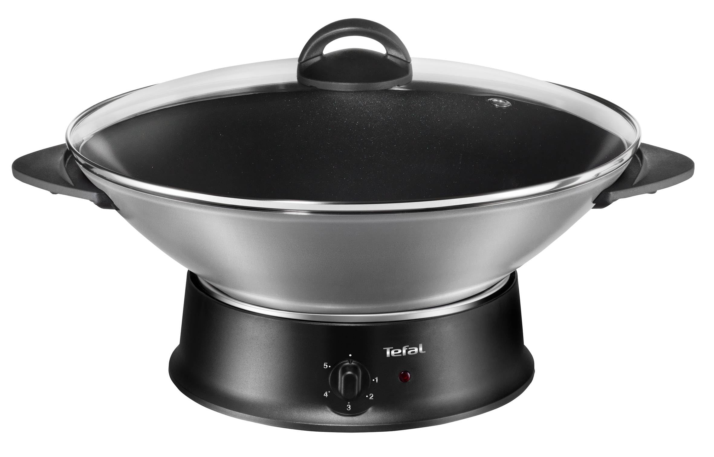 Tefal Wok + Appareil à Fondue, Couvercle Verre, Thermostat Réglable, Cuve Antiadhèsive, Caquelon Aluminium, 8 Fourchettes Incluses WK302013