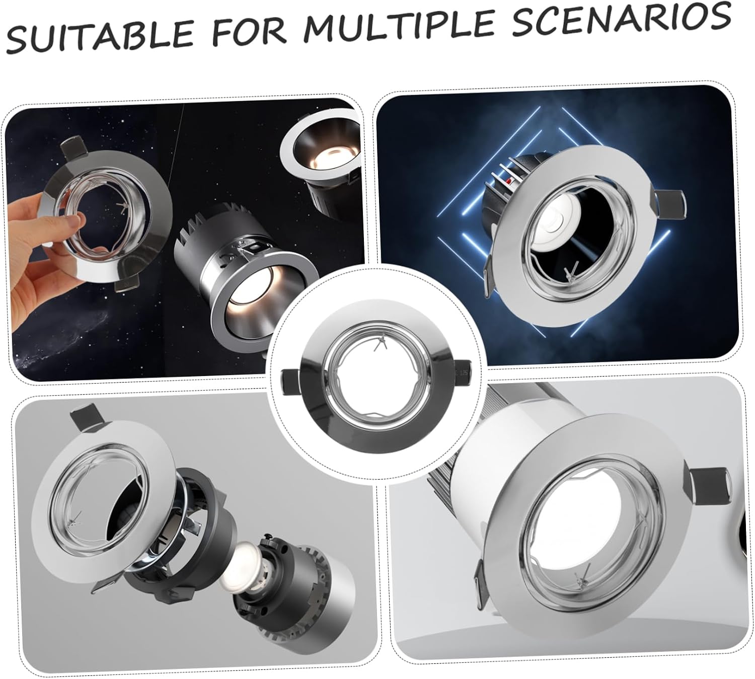 Recessed Lighting Trim Fitting for Ceiling Light Fixture Lamp Mounting Shell for Decor