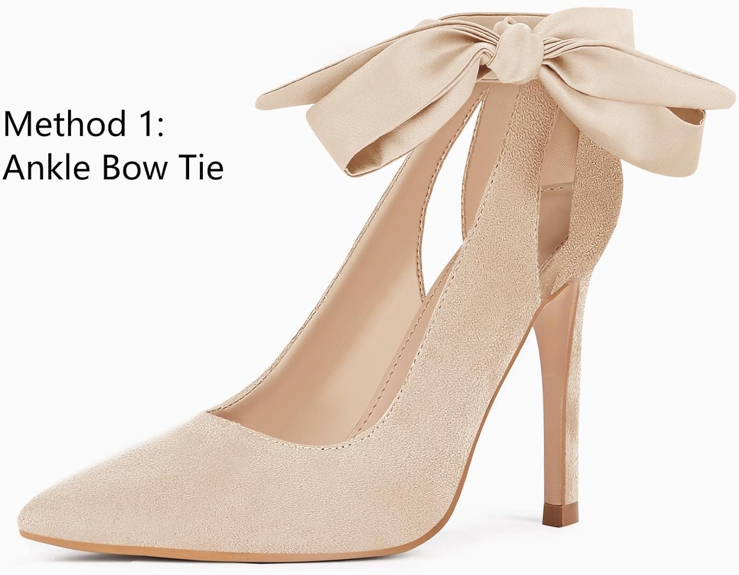 Fashare Womens High Heels Bow Tie Back Sexy Stiletto Ankle Strap Wedding Dress Pumps Shoes - Image 2