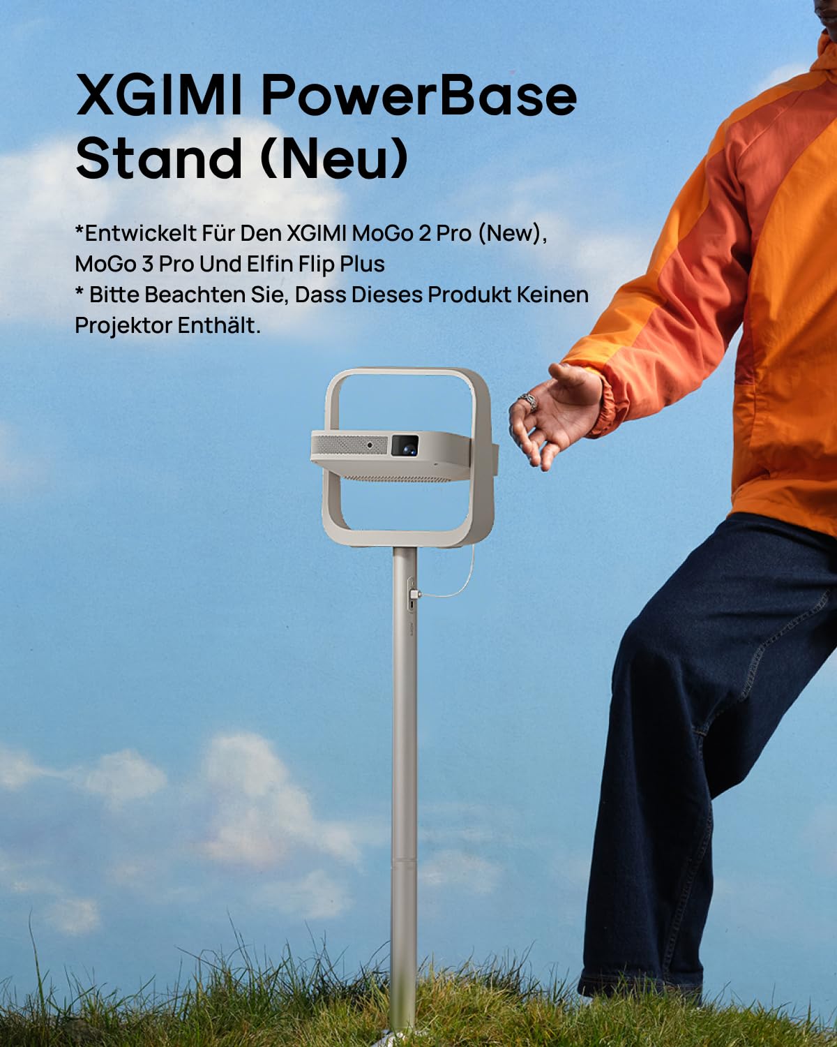 XGIMI PowerBase Standfuß (Neu), Schnelle Befestigung, Leicht & Tragbar | 20.000mAh Akku, 65W Power Delivery, 2,5h Laufzeit, Kompatibel MoGo 2 Pro (New), MoGo 3 Pro und Elfin Flip Plus Beamer