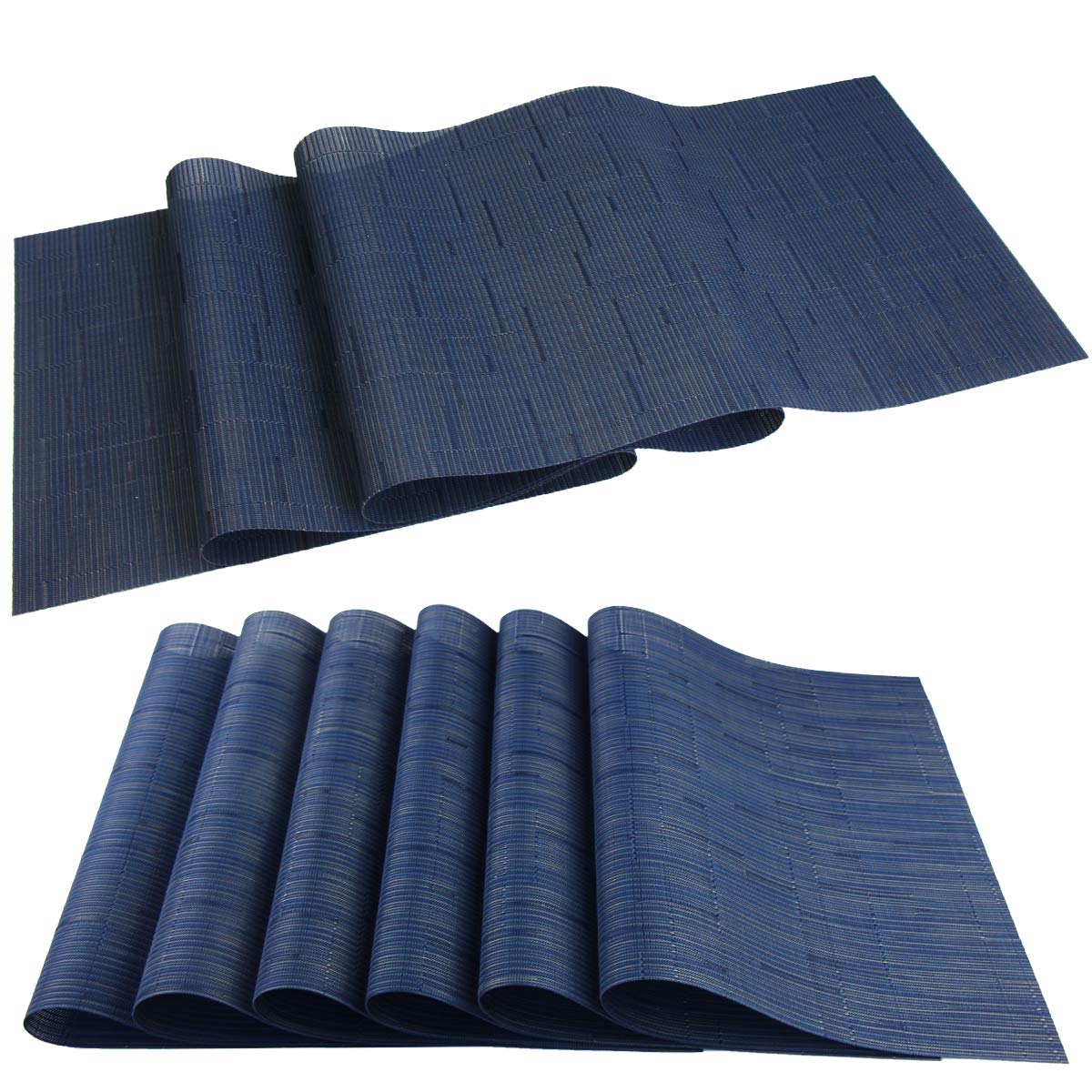 PIGCHCY Placemats,Durable Placemats for Dining Table,Washable Woven Vinyl Kitchen Placemats Set of 4 (Brown) — Amazon image 16