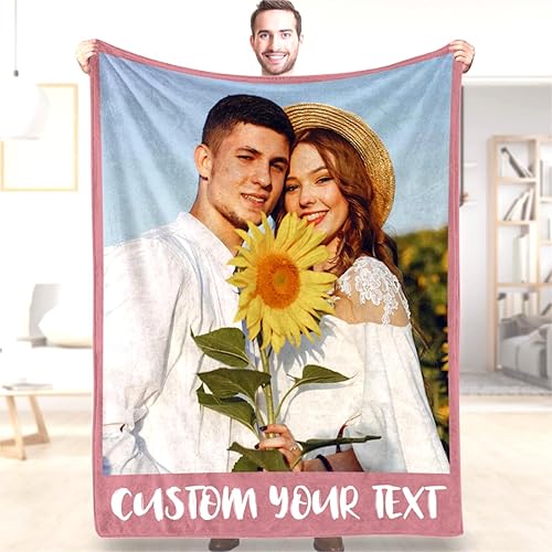 Manta personalizada con imagen, foto, texto, manta y mantas personalizadas, regalos de cumpleaños para mejores amigos, (todas las personas para que
