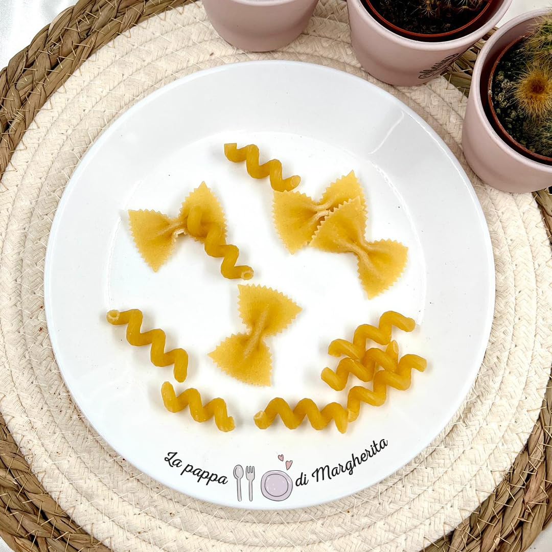 Generico La Pappa Di Piatto Bianco in Vetro Temperato 25cm Personalizzato con Nome Idea Regalo Simpatica Divertente Natale Compleanno Famigla Bebè Bambini Nuovo Arrivo Festa Battesimo Onomastico Chef